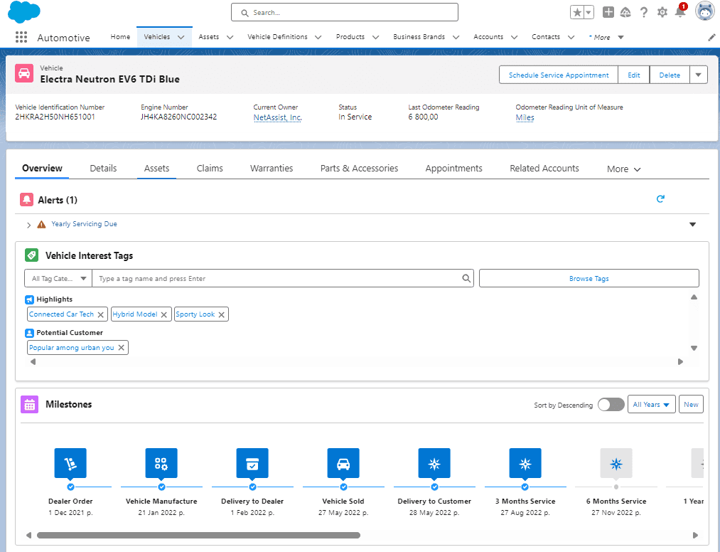 Vehicle Console in Salesforce Automotive Cloud