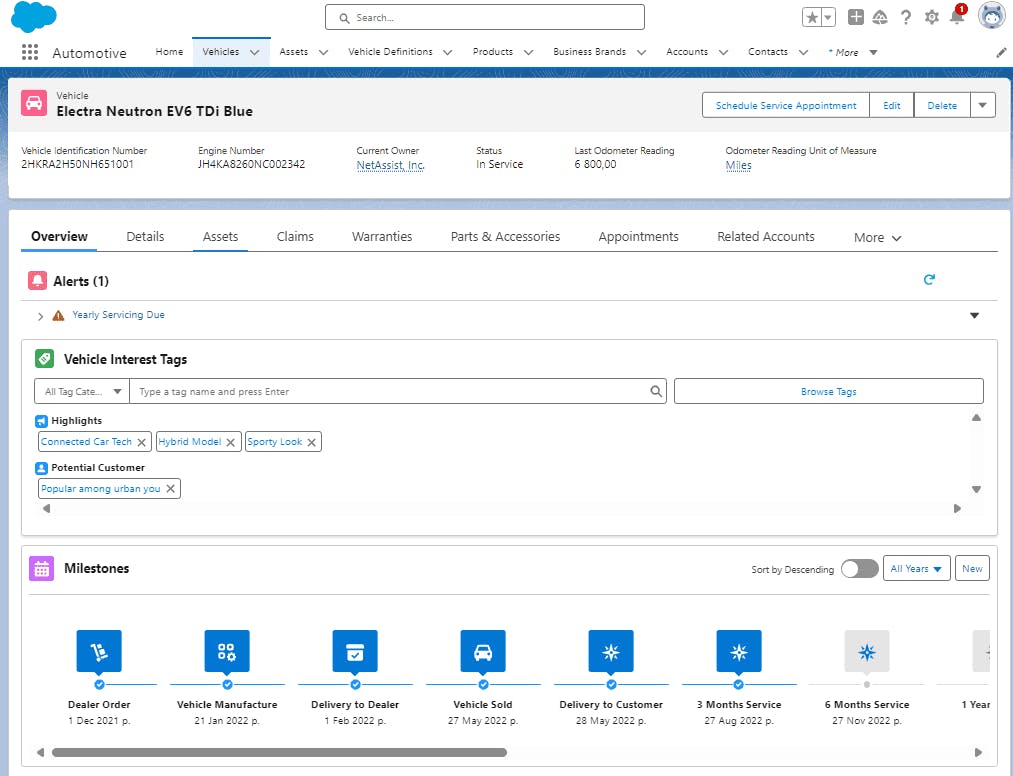 Vehicle Console in Salesforce Automotive Cloud