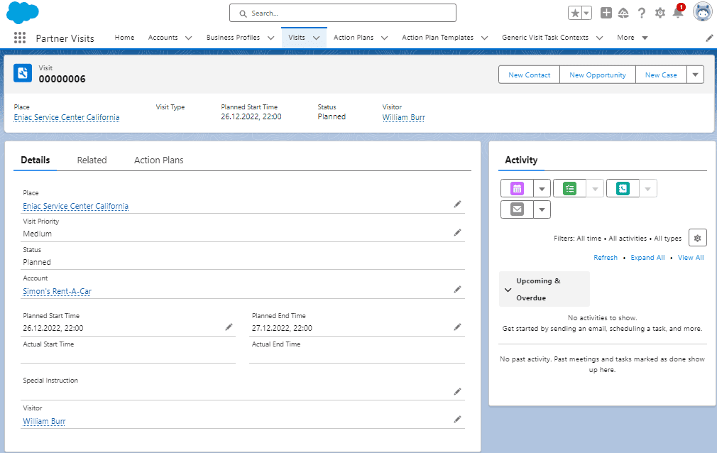 Partner Visits in Salesforce Automotive Cloud