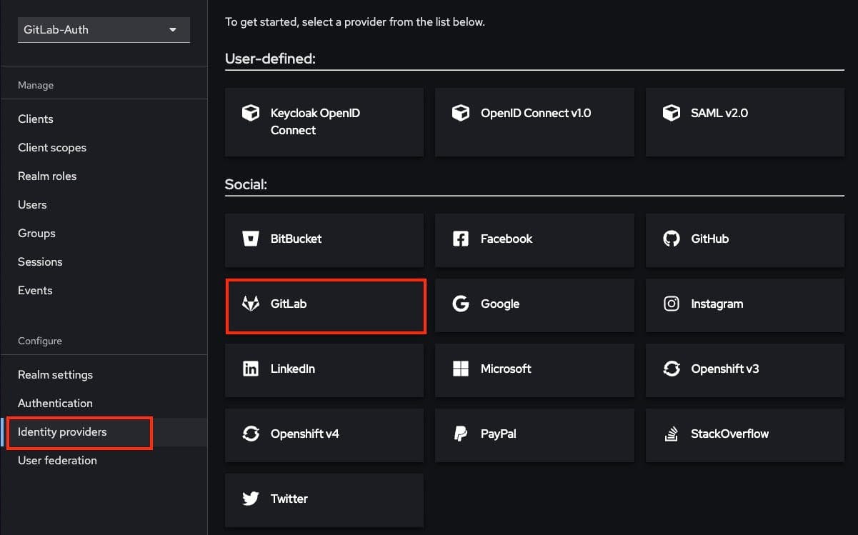 Setting up Sign in with GitLab using Keycloak