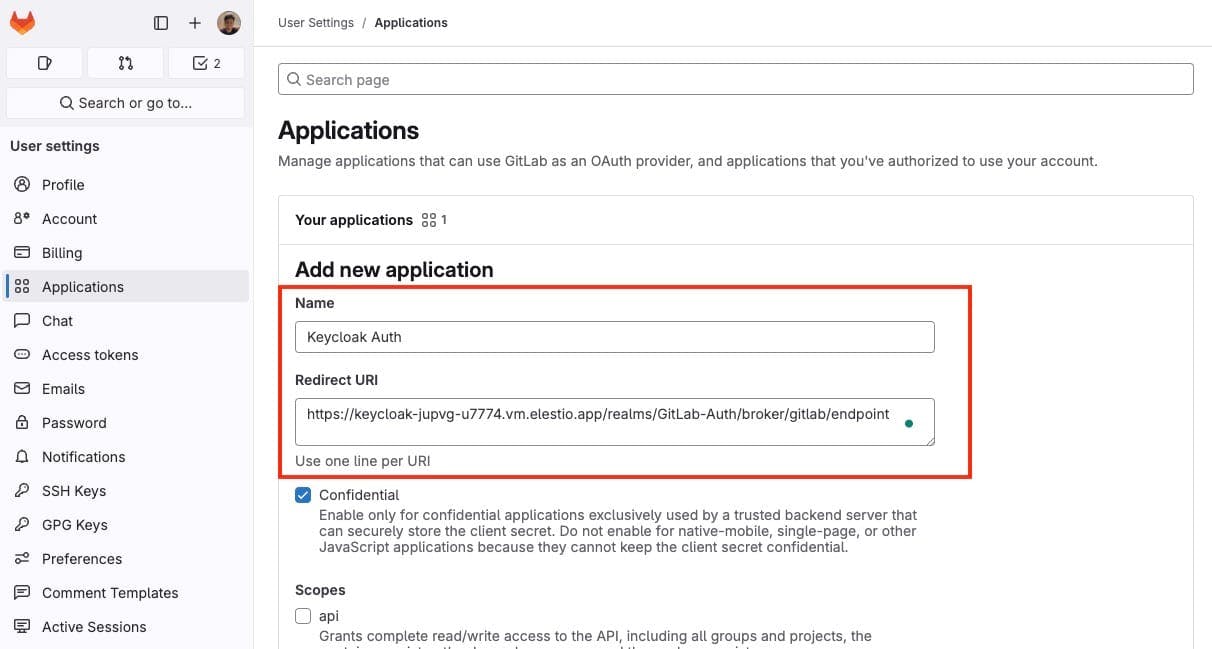 Setting up Sign in with GitLab using Keycloak