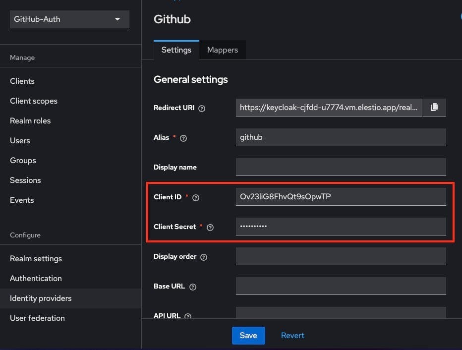 Setting up Sign in with GitHub using Keycloak