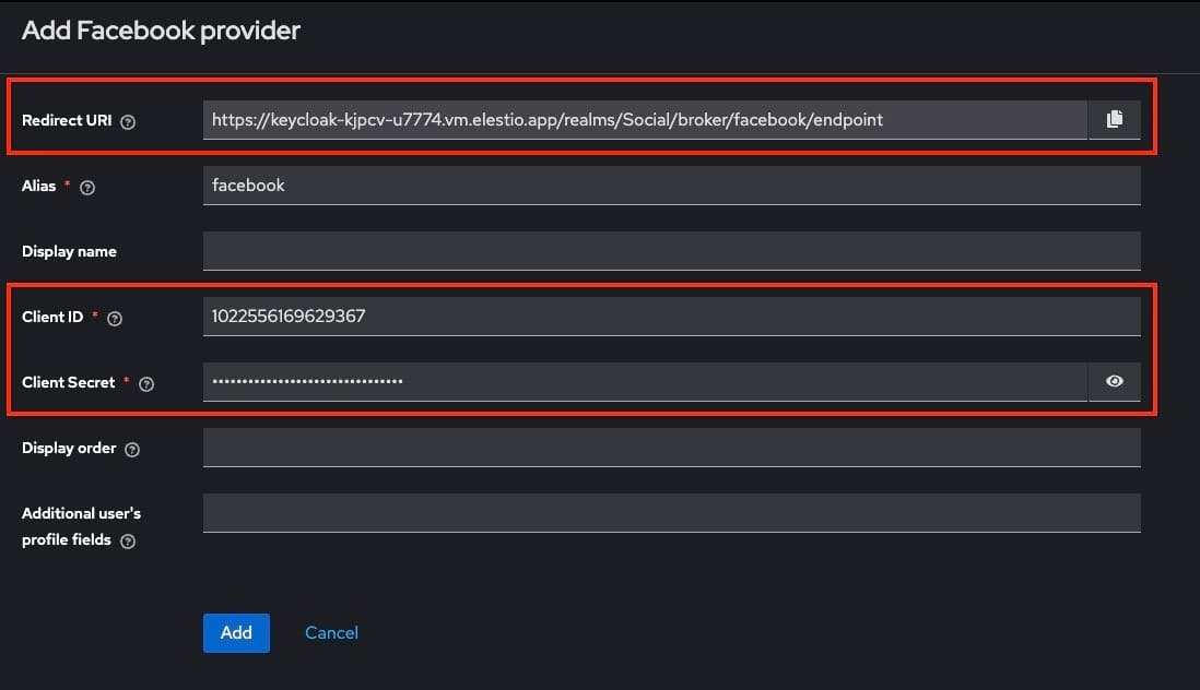 Setting up Sign in with Facebook using Keycloak