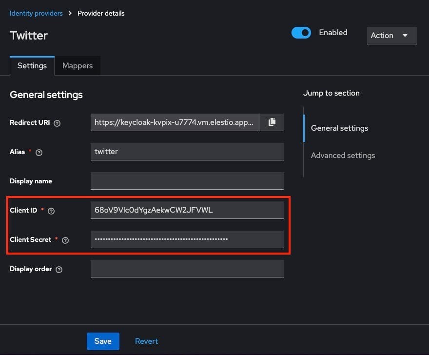 Setting up Sign in with Twitter using Keycloak