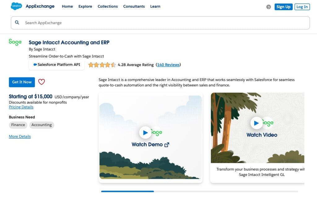 Sage Intacct Accounting and ERP