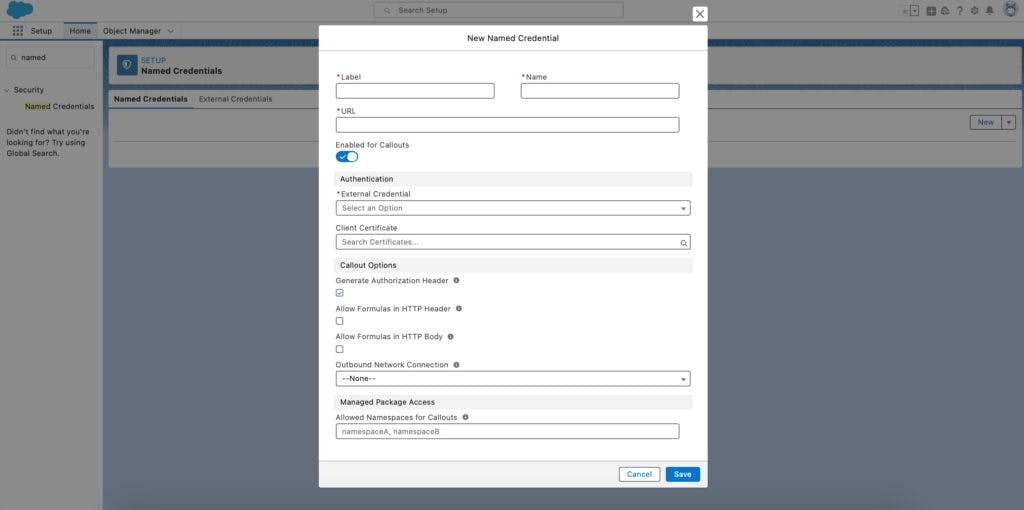 Salesforce Named Credential