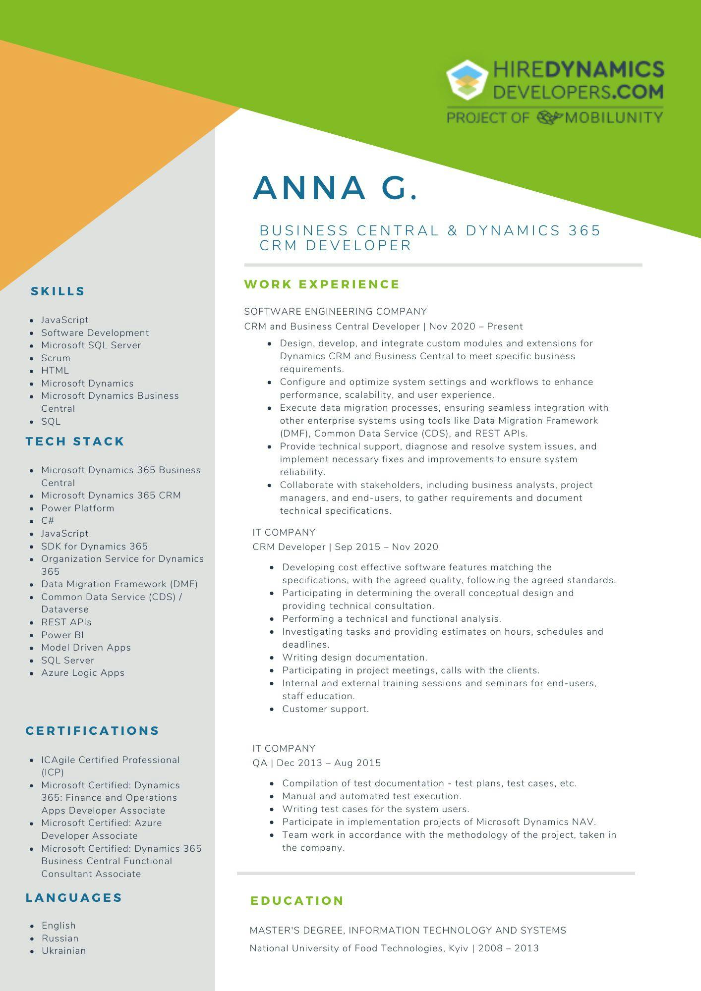 Anna G. – BC/NAV Developer