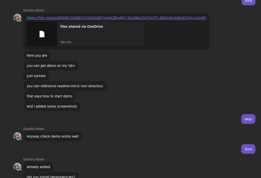 Manager invited to teams to chat with another person
