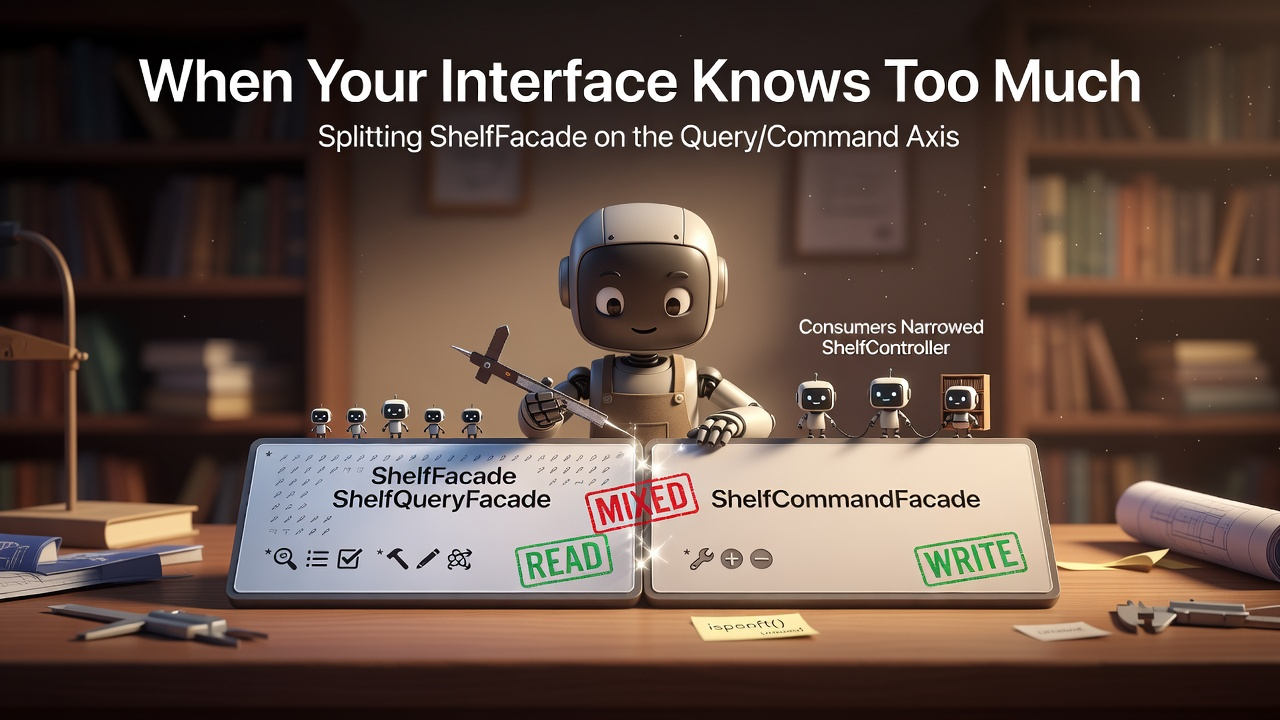When Your Interface Knows Too Much: Splitting ShelfFacade on the Query/Command Axis

