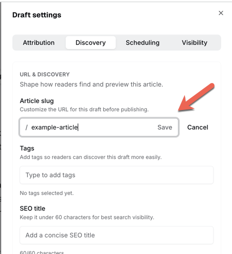 How to update post slug in Hashnode