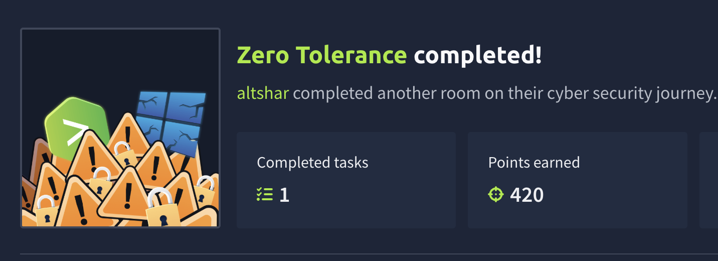 Zero Tolerance (TryHackMe)