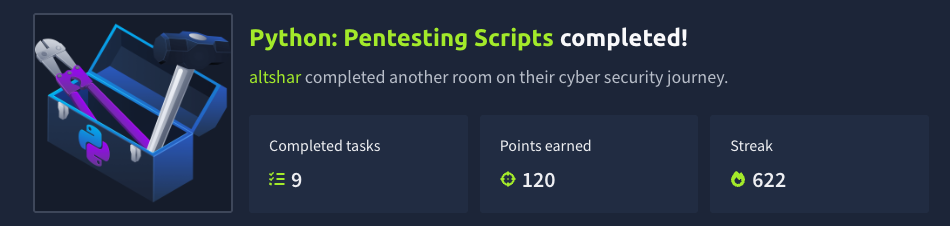 Python: Pentesting Scripts (TryHackMe)