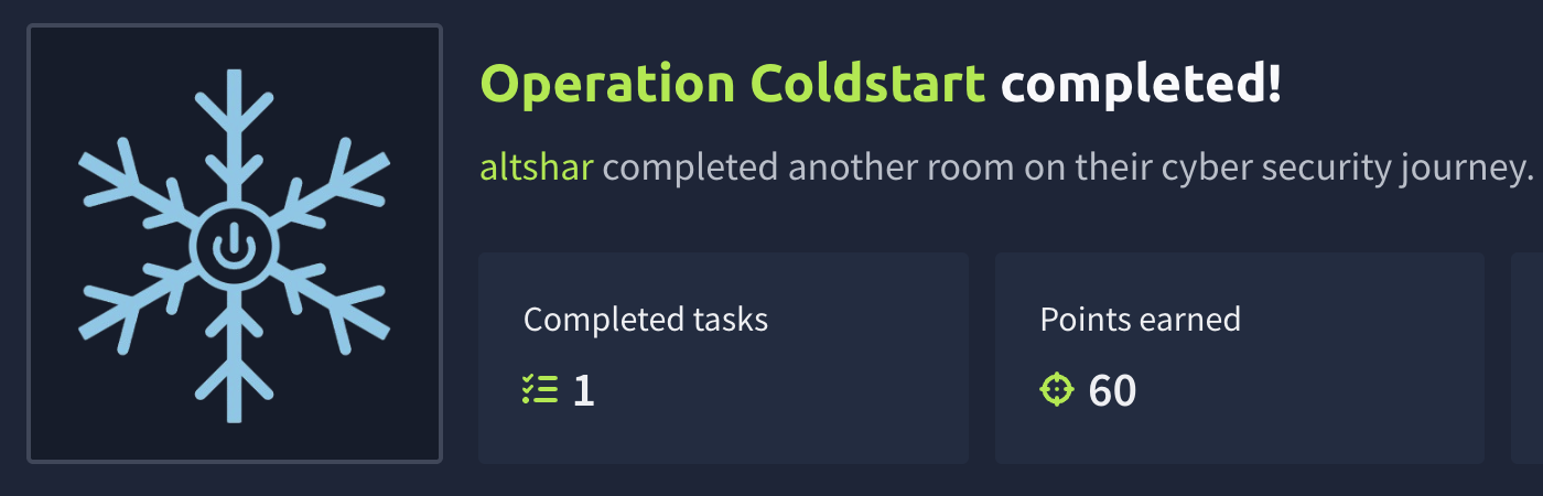 Challenge: Operation Coldstart (TryHackMe)
