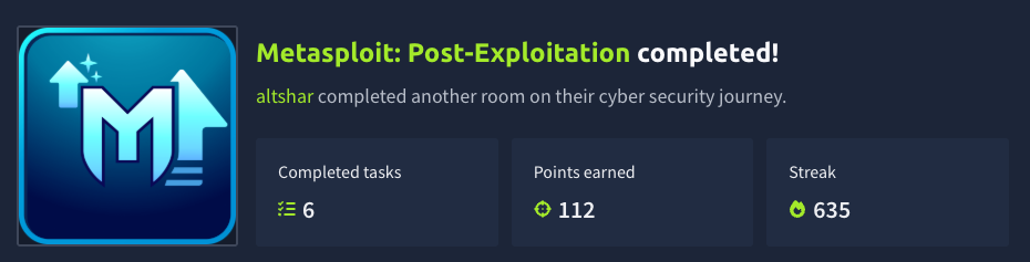 Metasploit: Post-Exploitation (TryHackMe)