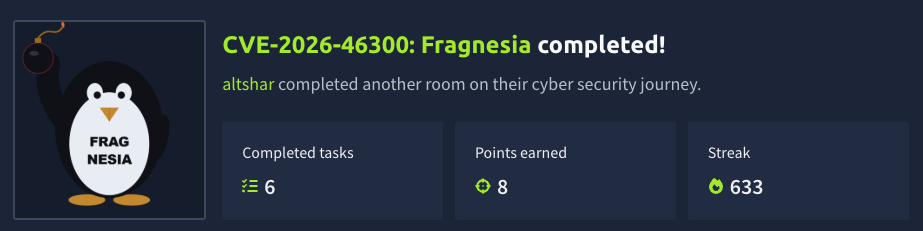 CVE-2026-46300: Fragnesia (TryHackMe)