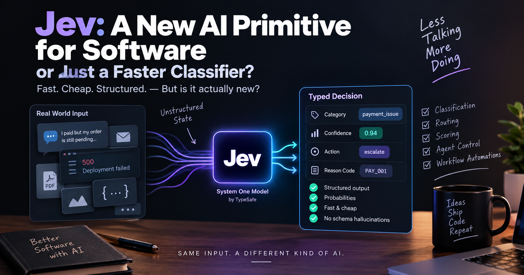 Jev: A New AI Primitive for Software — or Just a Faster Classifier?