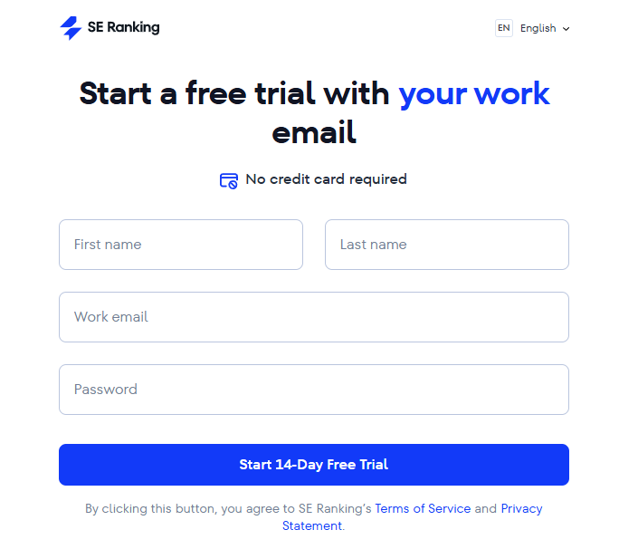 Free trial plan for SE Ranking on Best AISO
