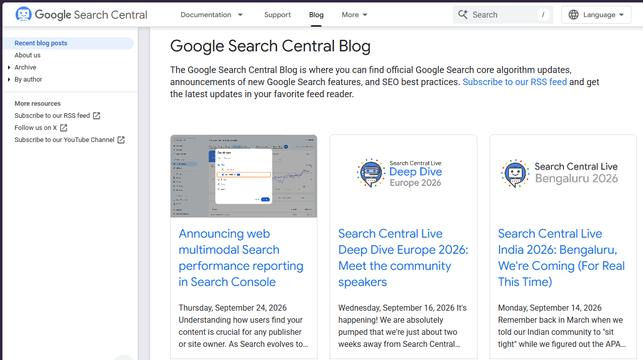 Search and SEO Blog | Google Search Central  |  Google Search Central Blog  |  Google for Developers | Best AISO