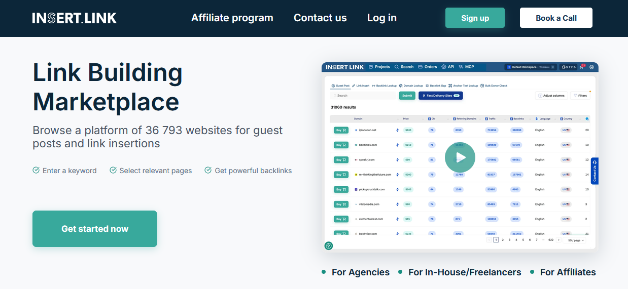 INSERT.LINK: Intelligent Link Building Marketplace at Best AISO