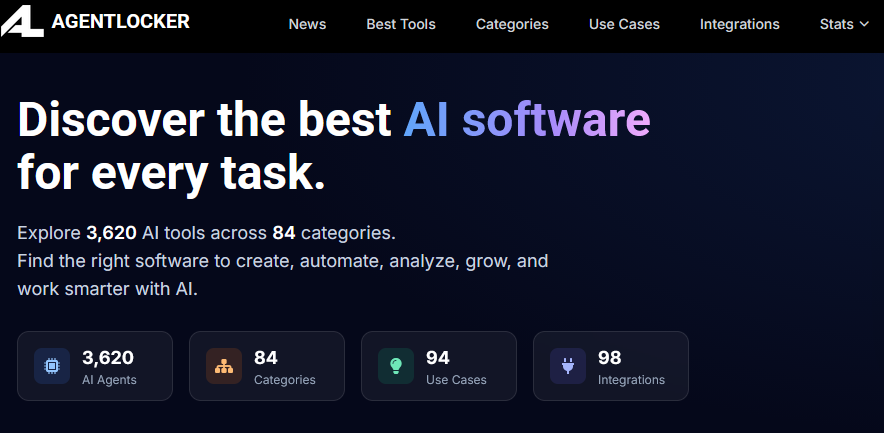 AgentLocker: AI Agents Directory, AI Tools Directory & AI News on Best AISO