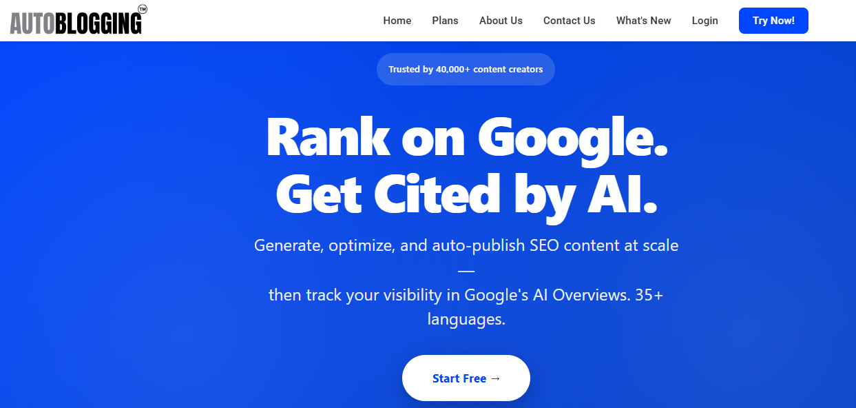 Generate Articles Optimized To Rank in One-Click! | Best AI Writer - Autoblogging.ai - BestAISO.com