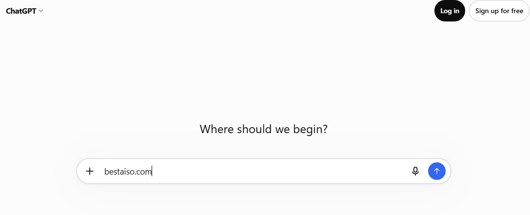 chatgpt free ai search engine on BestAISO.com