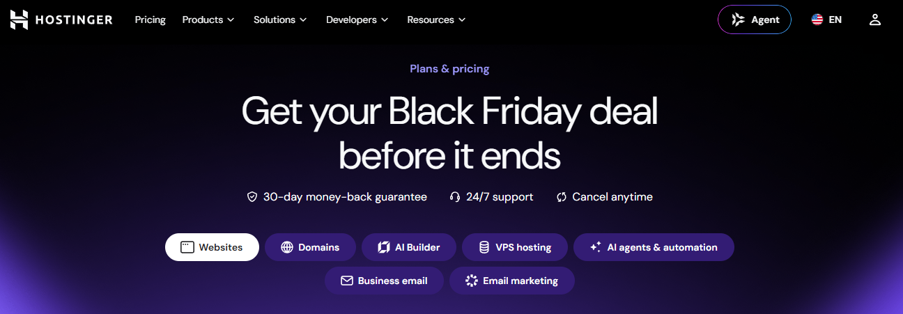 Hostinger Black Friday Deals In 2026: Up to 85% + Free 3 Months at Best AISO