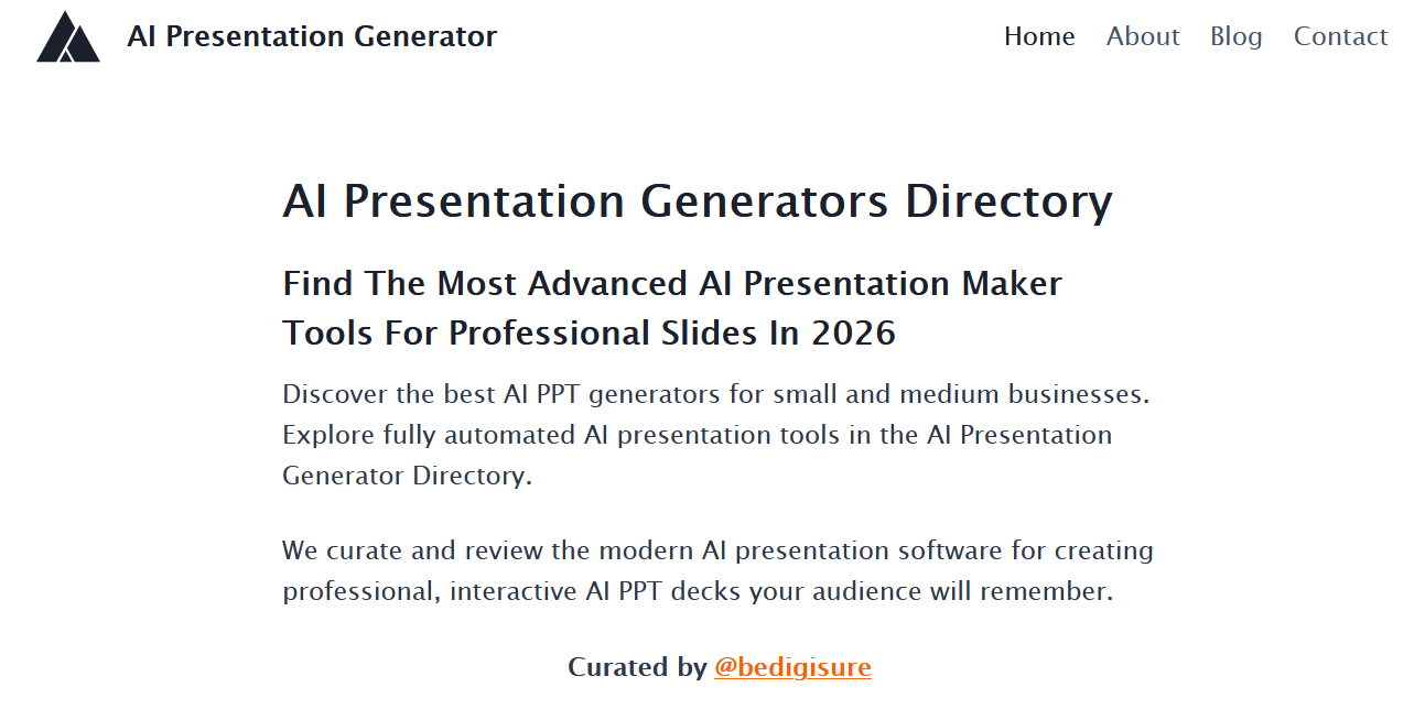 AI Presentation Generator Tools Directory on Best AISO