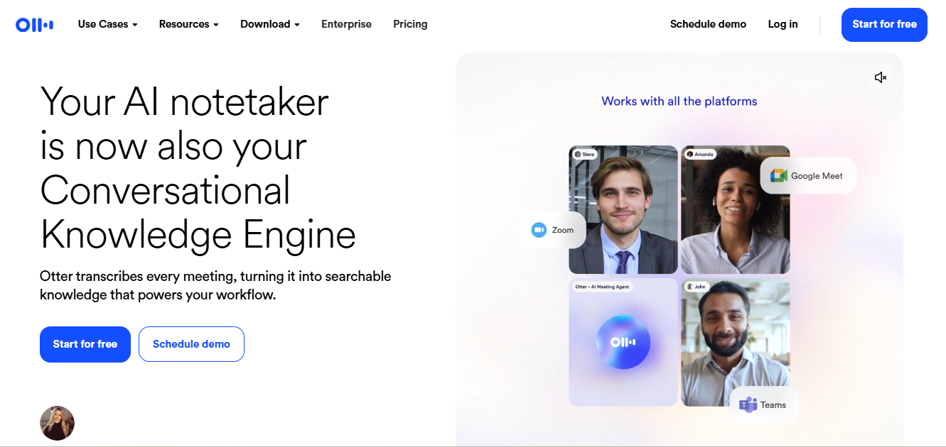 Otter Meeting Agent - AI Notetaker, Transcription, Insights on Best AISO