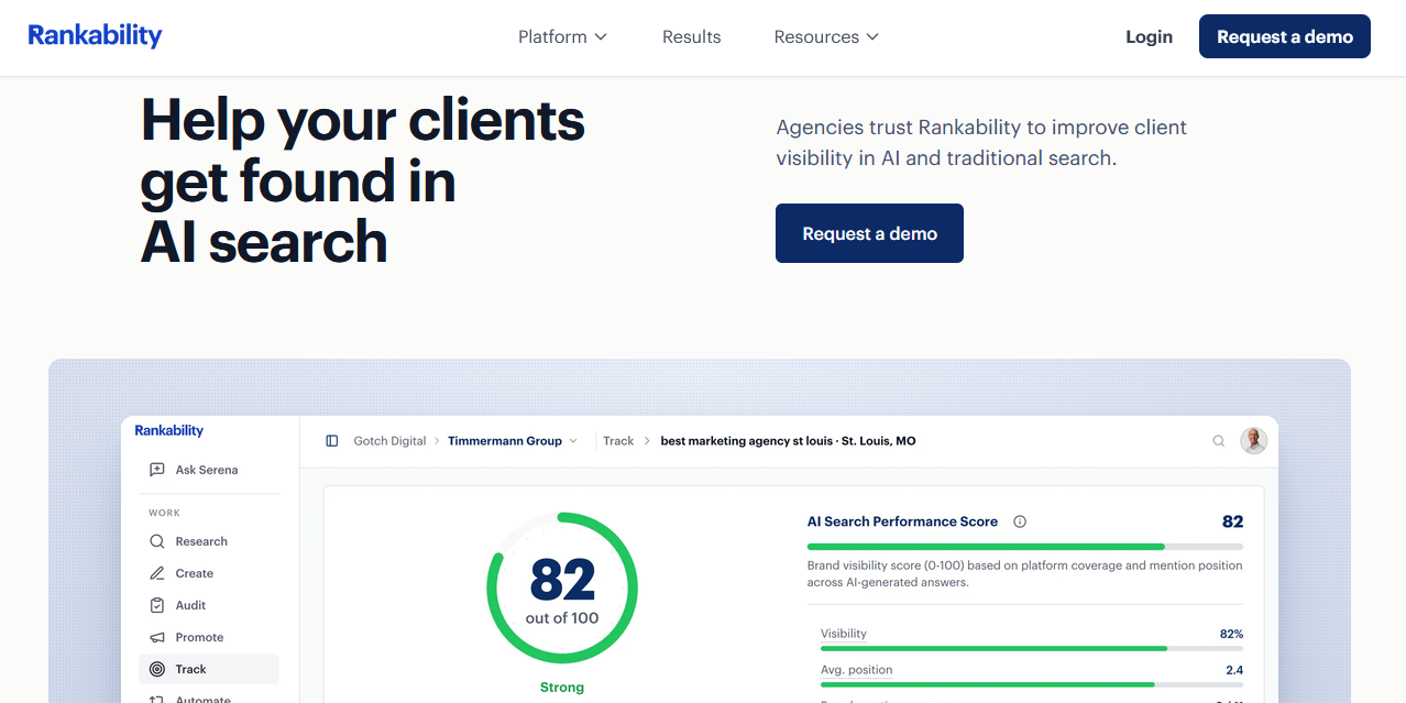 Rankability | AI SEO software for agencies | Best AISO
