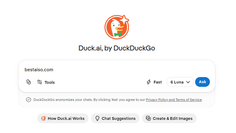 duck ai search by DuckDuckGo on Best AISO