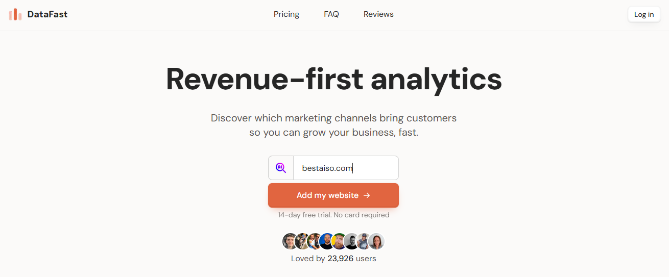 DataFast: Revenue-first Analytics (Paid Tool) on Best AISO