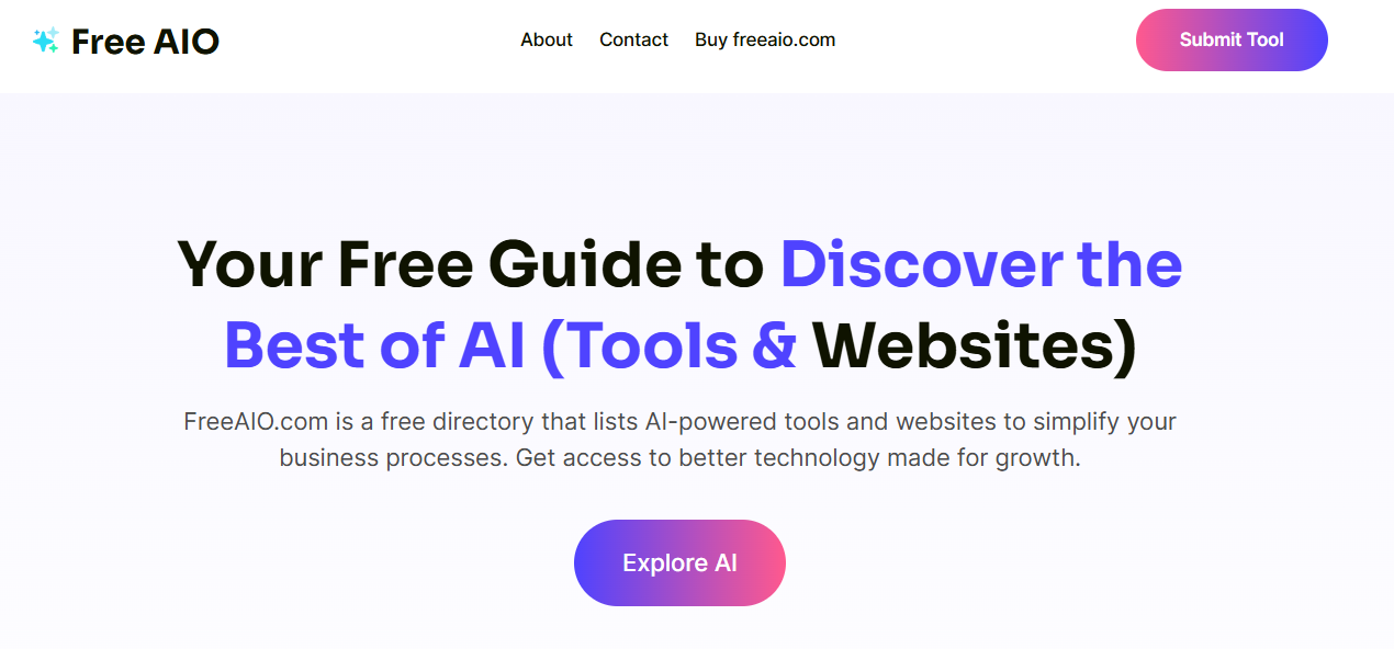Your Free Guide to Discover the Best of AI (Tools & Websites) a FreeAIO.com on Best AISO