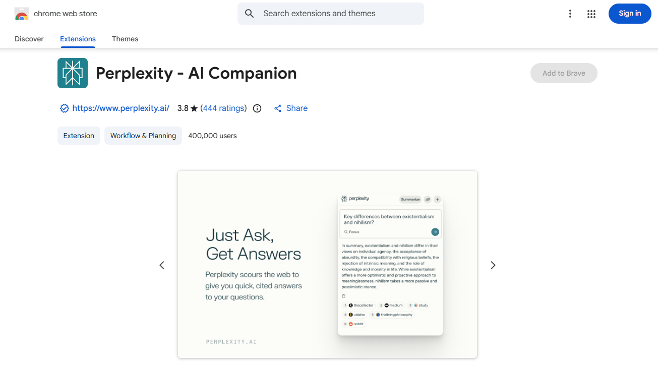 Perplexity - AI Companion Chrome Extension on Best AISO