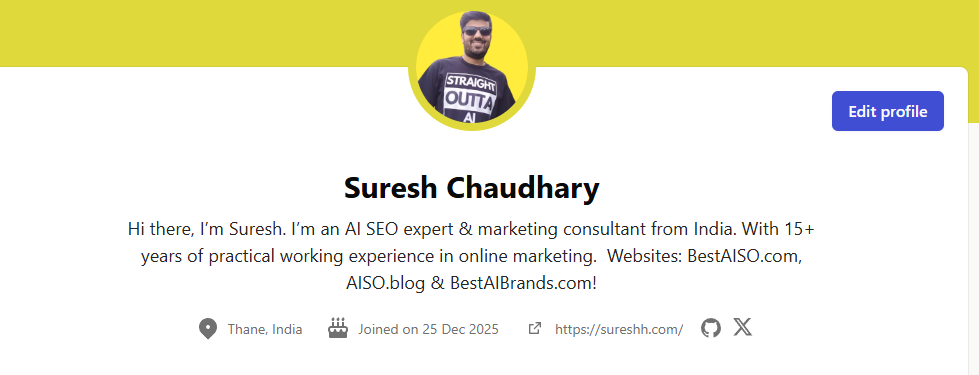 dev community profile for Suresh on Best AISO