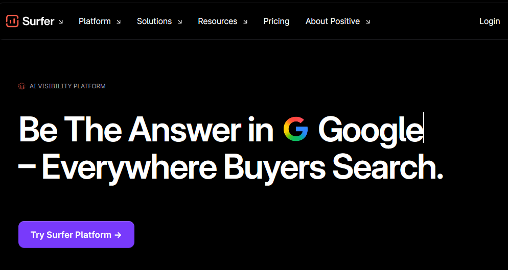 Positive Surfer - AI Visibility Platform for maximum organic growth | Best AISO