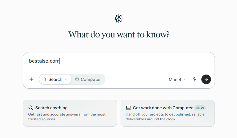 perplexity ai search engine free at Best AISO