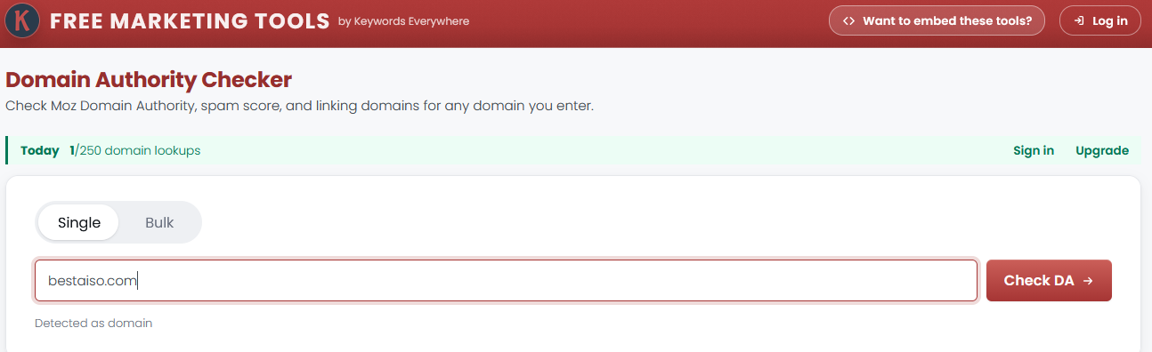 Domain Authority Checker - Free Moz DA Checker on Best AISO