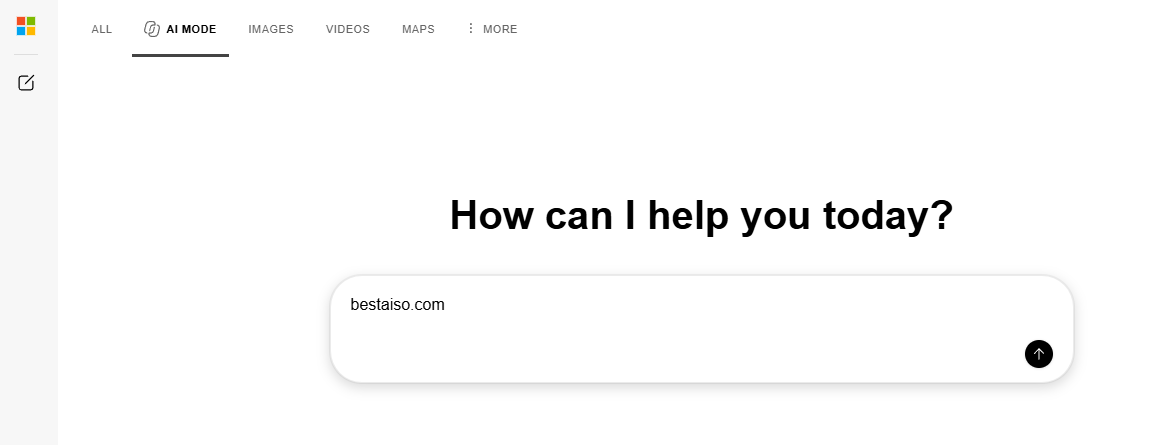 Bing AI mode search engine at Best AISO