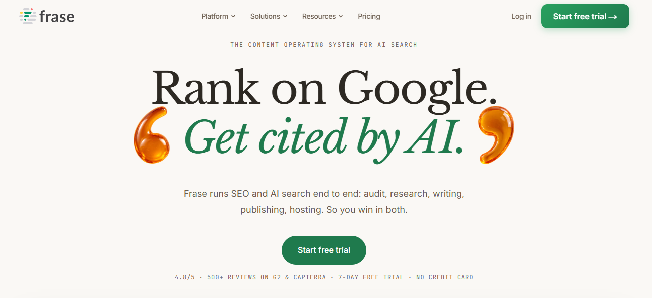 Frase — SEO & GEO Content Platform for AI Search on Best AISO