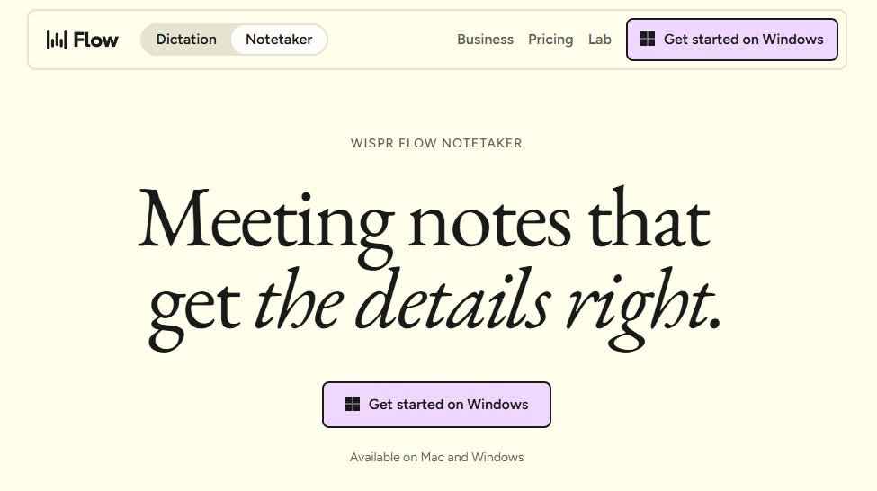WisprFlow Notetaker doesn't just capture what happened, it handles what comes next at Best AISO