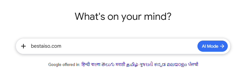 Google AI Mode on Best AISO
