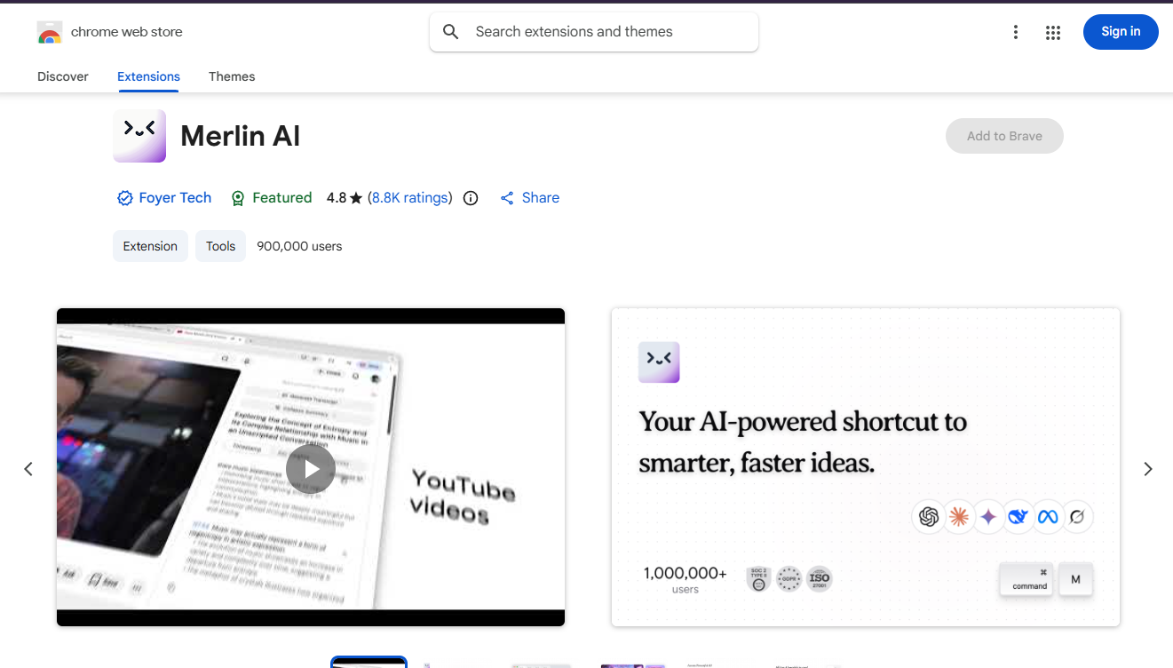Merlin AI Chrome Extension on Best AISO