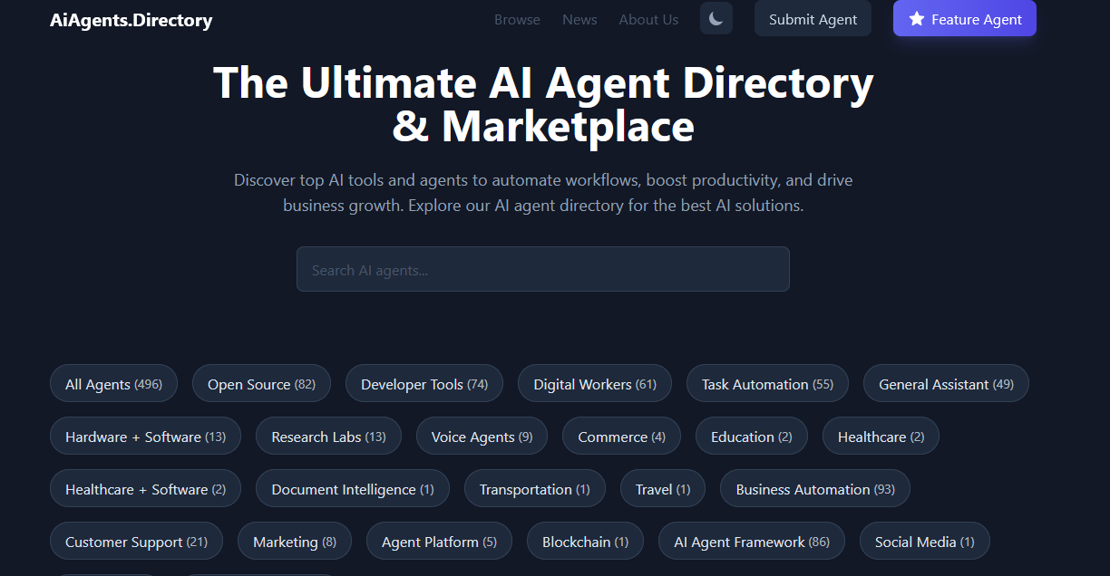 AI Agent Directory & Marketplace | Discover Top AI Tools & Agents on Best AISO