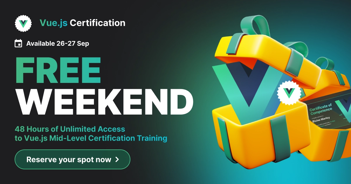 Expand your front-end skills with the Vue.js Free Weekend