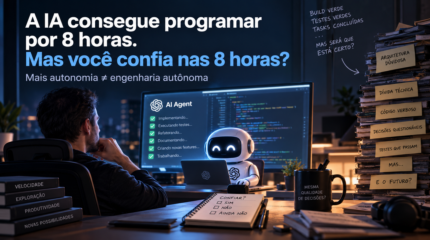 A IA consegue programar por 8 horas. Mas você confia nas 8 horas?