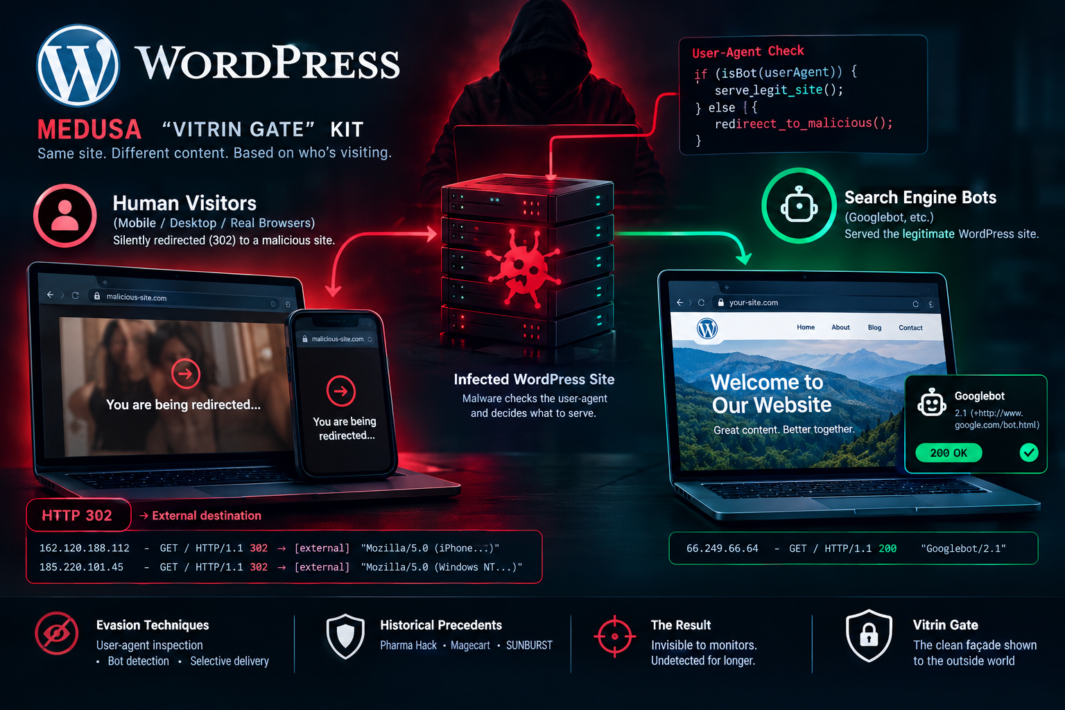 Anatomy of a Self-Healing WordPress Malware Attack: The Medusa "Vitrin Gate" Kit