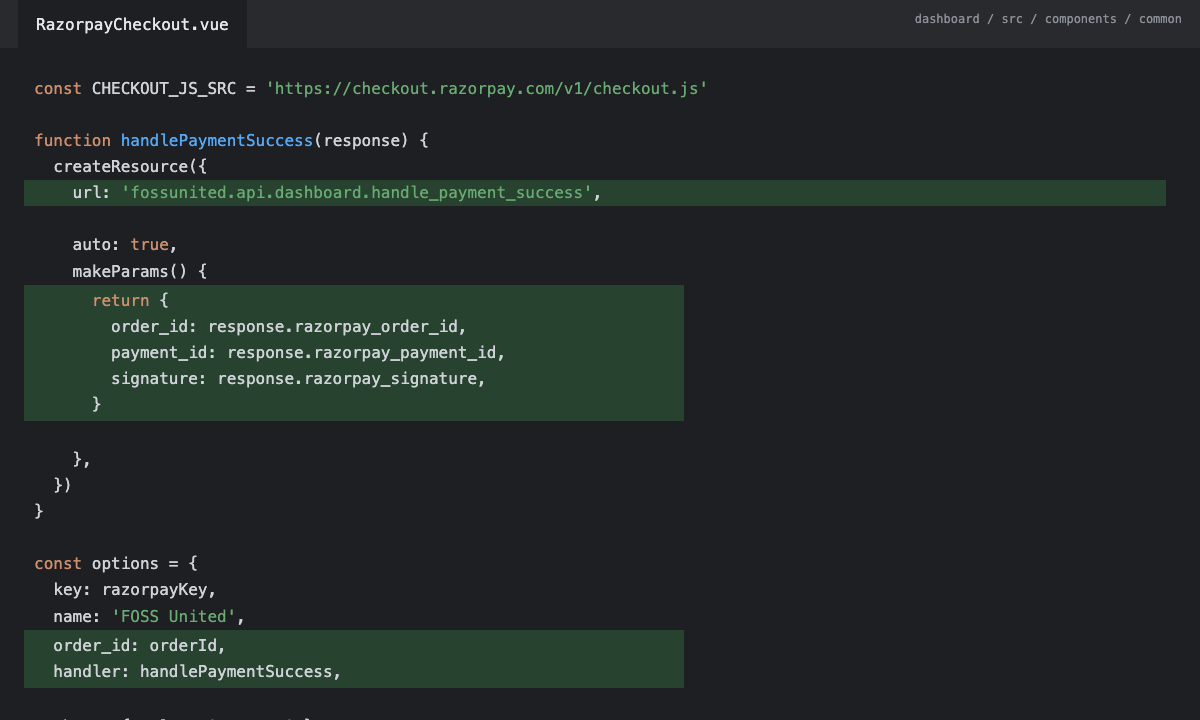 RazorpayCheckout Vue component