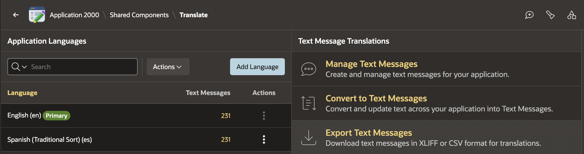 Oracle APEX Add Language Step 2