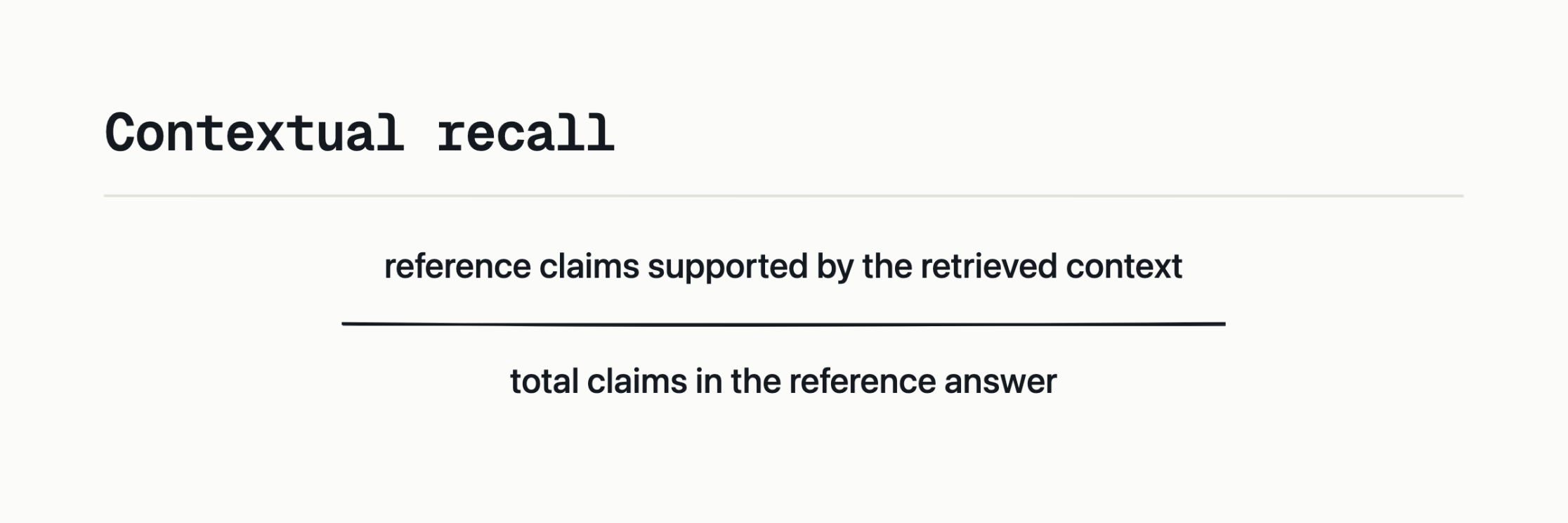 The denominator comes from the golden row, not retrieval.